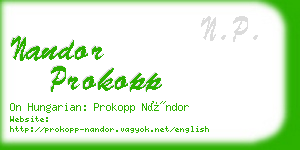 nandor prokopp business card